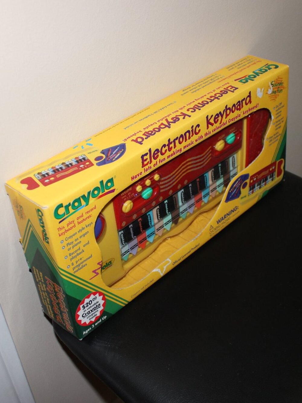 3/$188❤️vintage 1998 Crayola Electronic Keyboard With Storage Binney & Smith